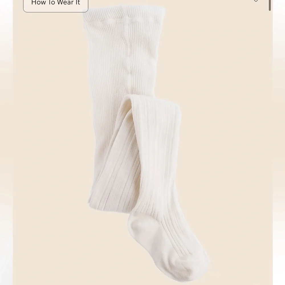 J crew ivory Girls' ribbed tights